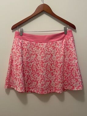 Perry Ellis Grand Slam Pink Floral Skort with Stretch Waistband